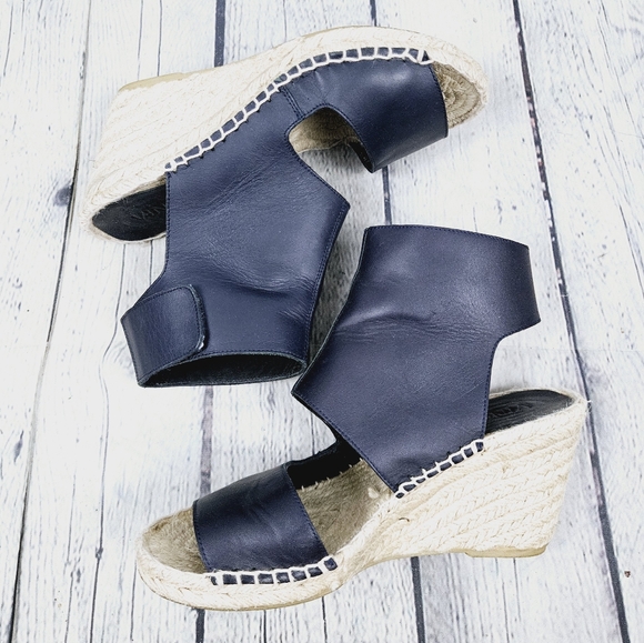VINCE | Spencer leather open toe espadrille wedge sandals - Picture 4 of 11